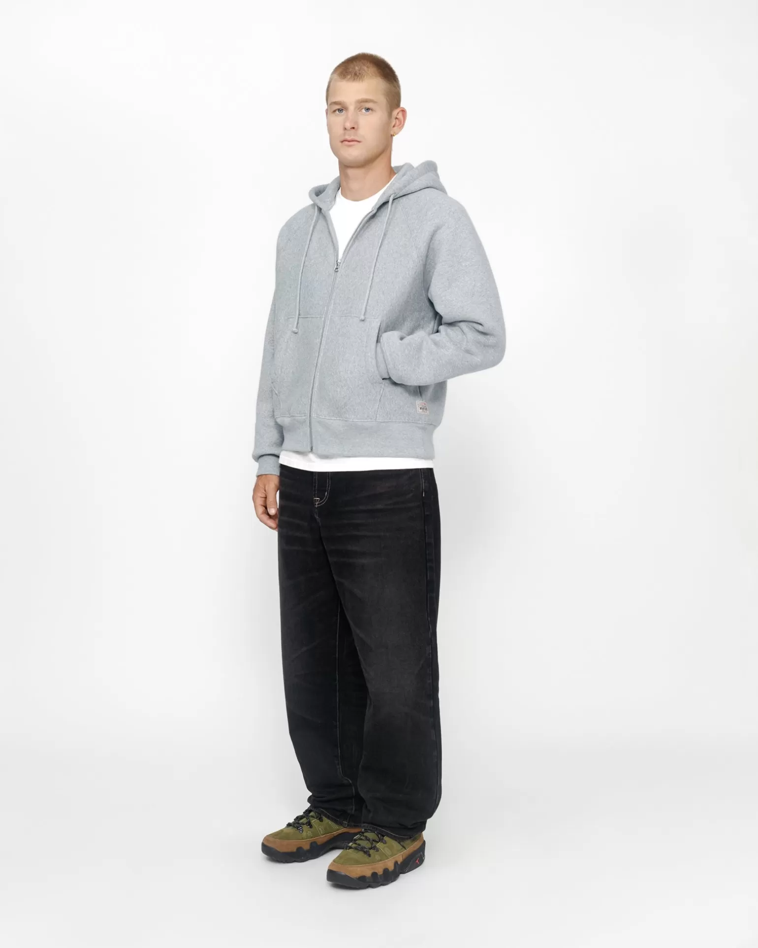 Cheap Stüssy RAGLAN ZIP HOODIE Grey Heather