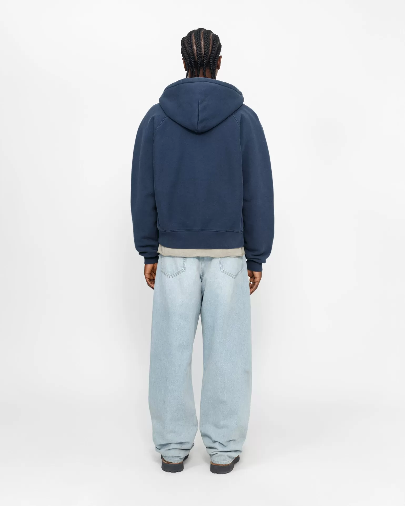 Shop Stüssy RAGLAN ZIP HOODIE Navy