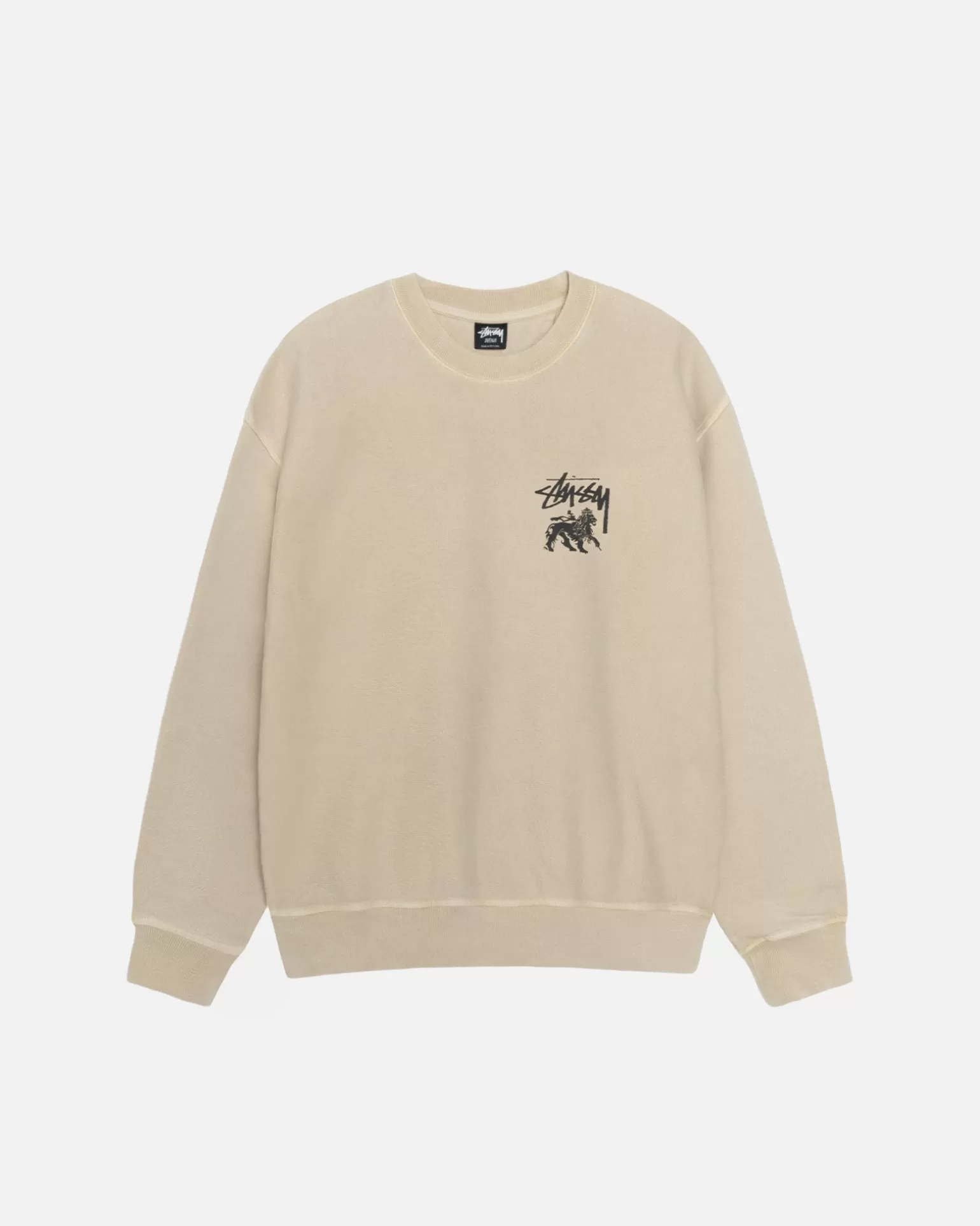 Store Stüssy RASTA LION CREW PIGMENT DYED Khaki