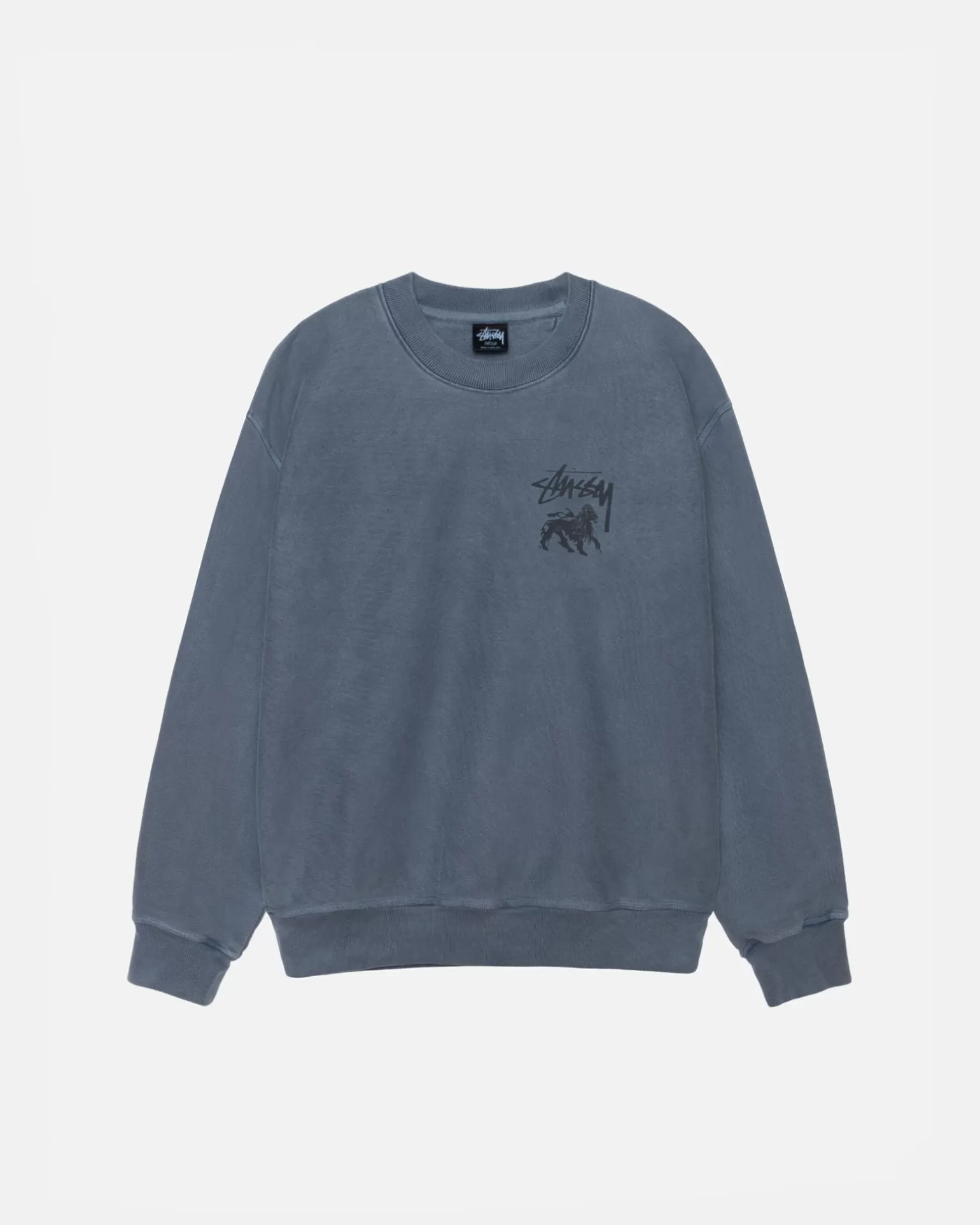 New Stüssy RASTA LION CREW PIGMENT DYED Navy
