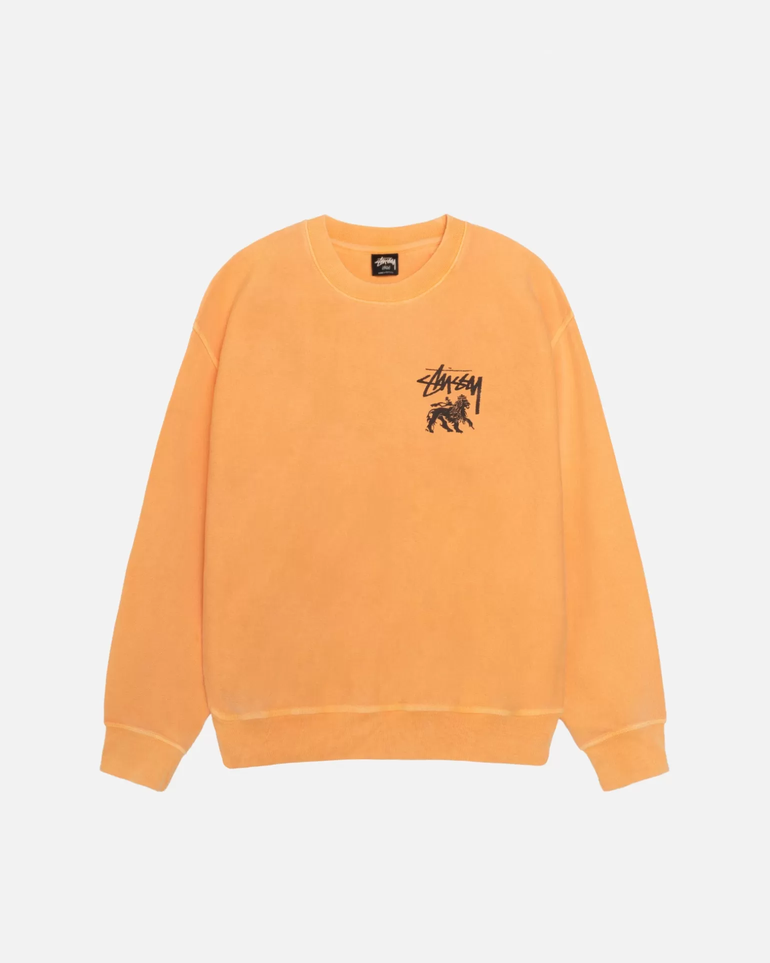 Hot Stüssy RASTA LION CREW PIGMENT DYED Orange