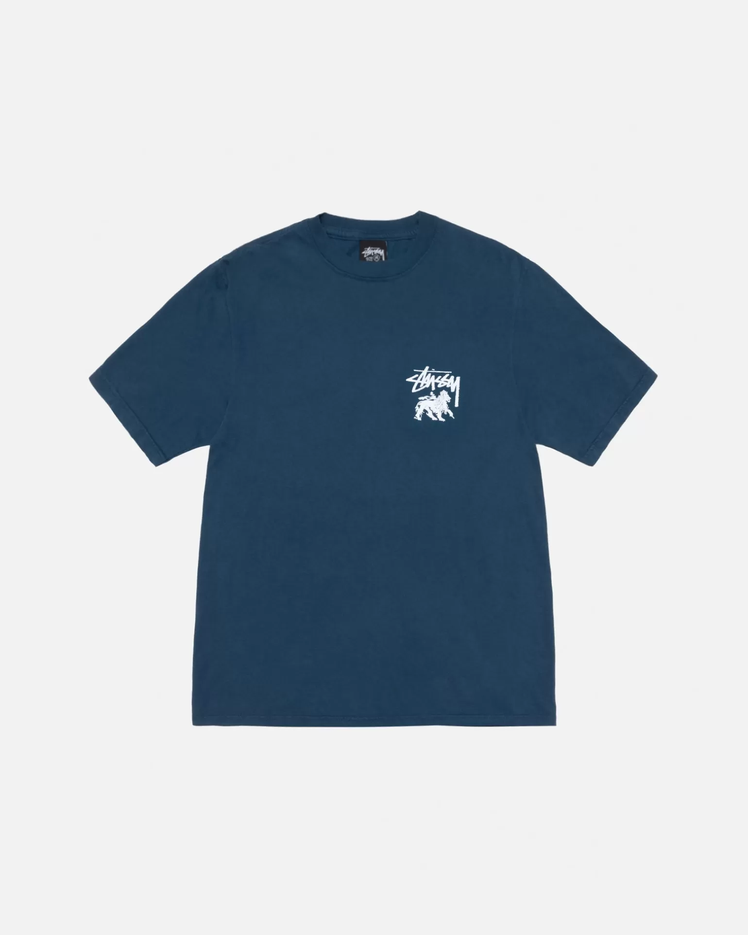 Clearance Stüssy RASTA LION TEE PIGMENT DYED Navy