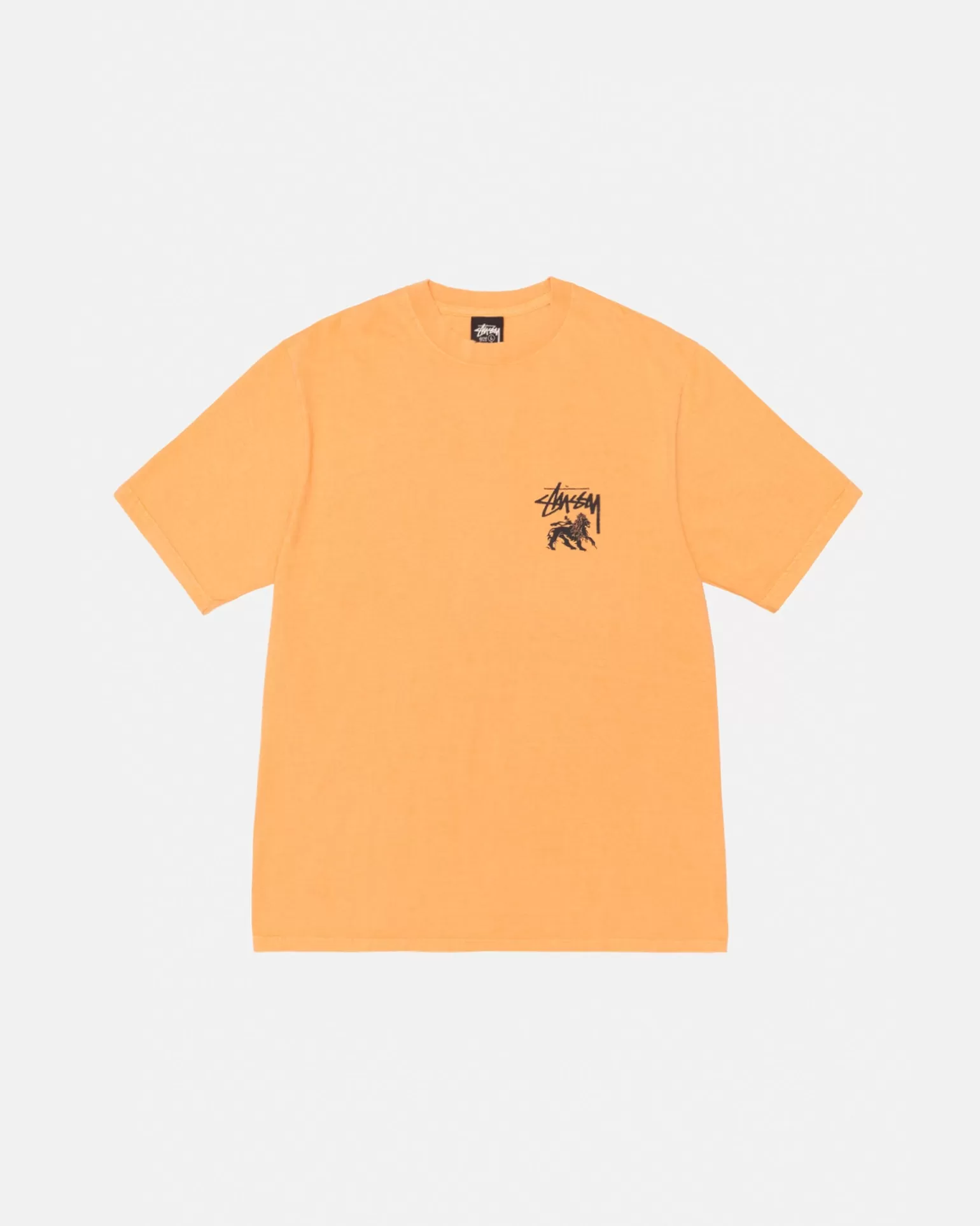 New Stüssy RASTA LION TEE PIGMENT DYED Orange