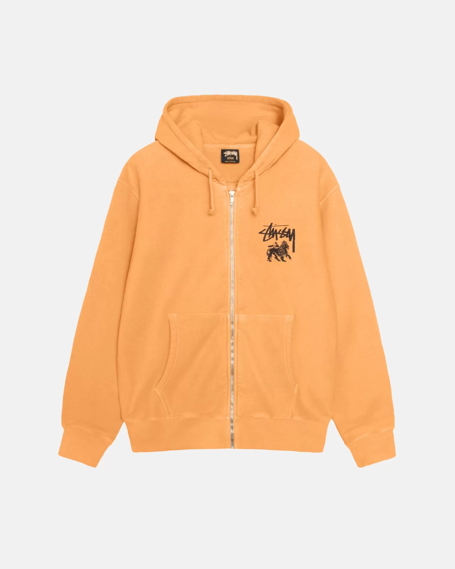 Online Stüssy RASTA LION ZIP HOODIE PIGMENT DYED Orange