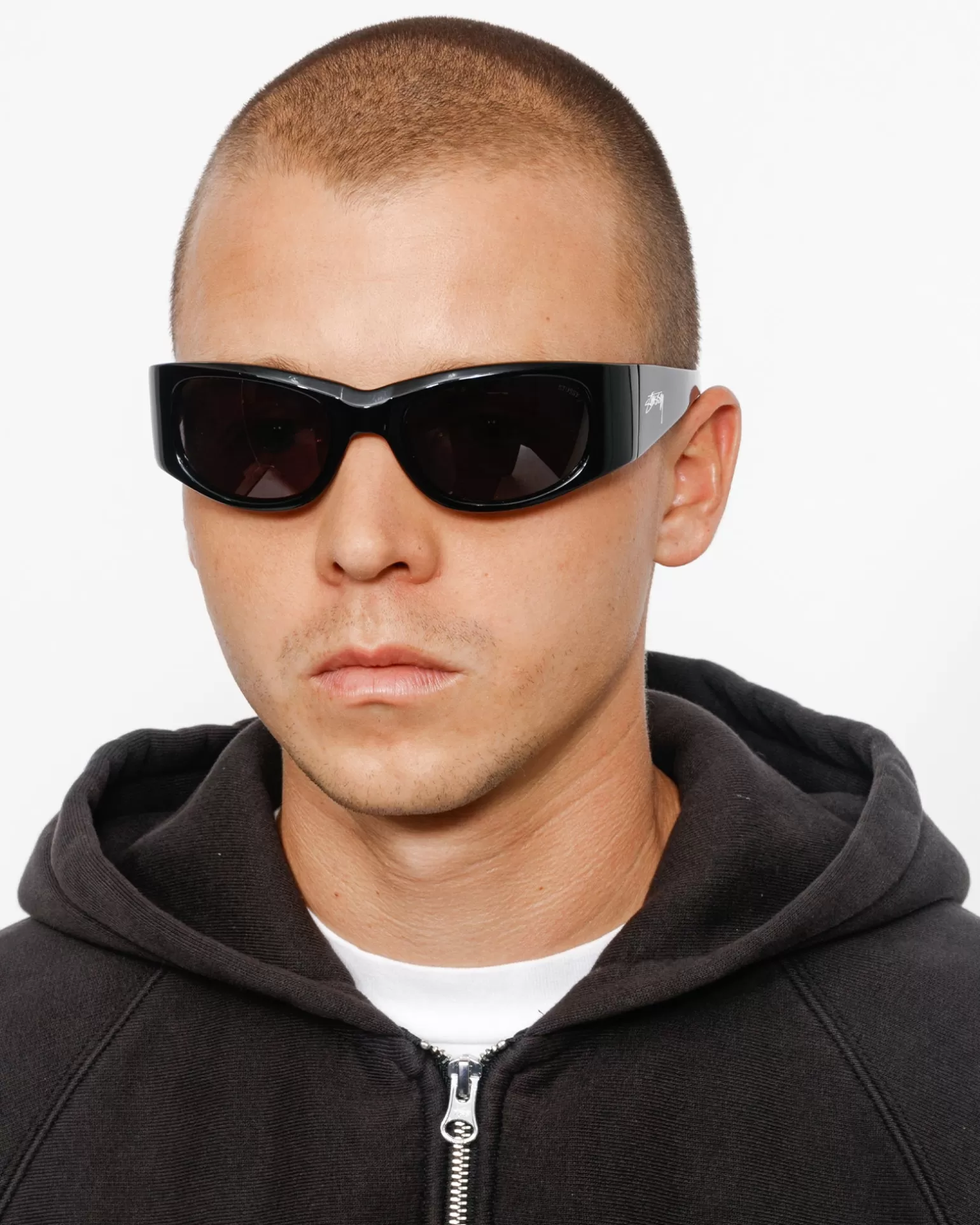 Cheap Stüssy RENE SUNGLASSES Black / Black Lens