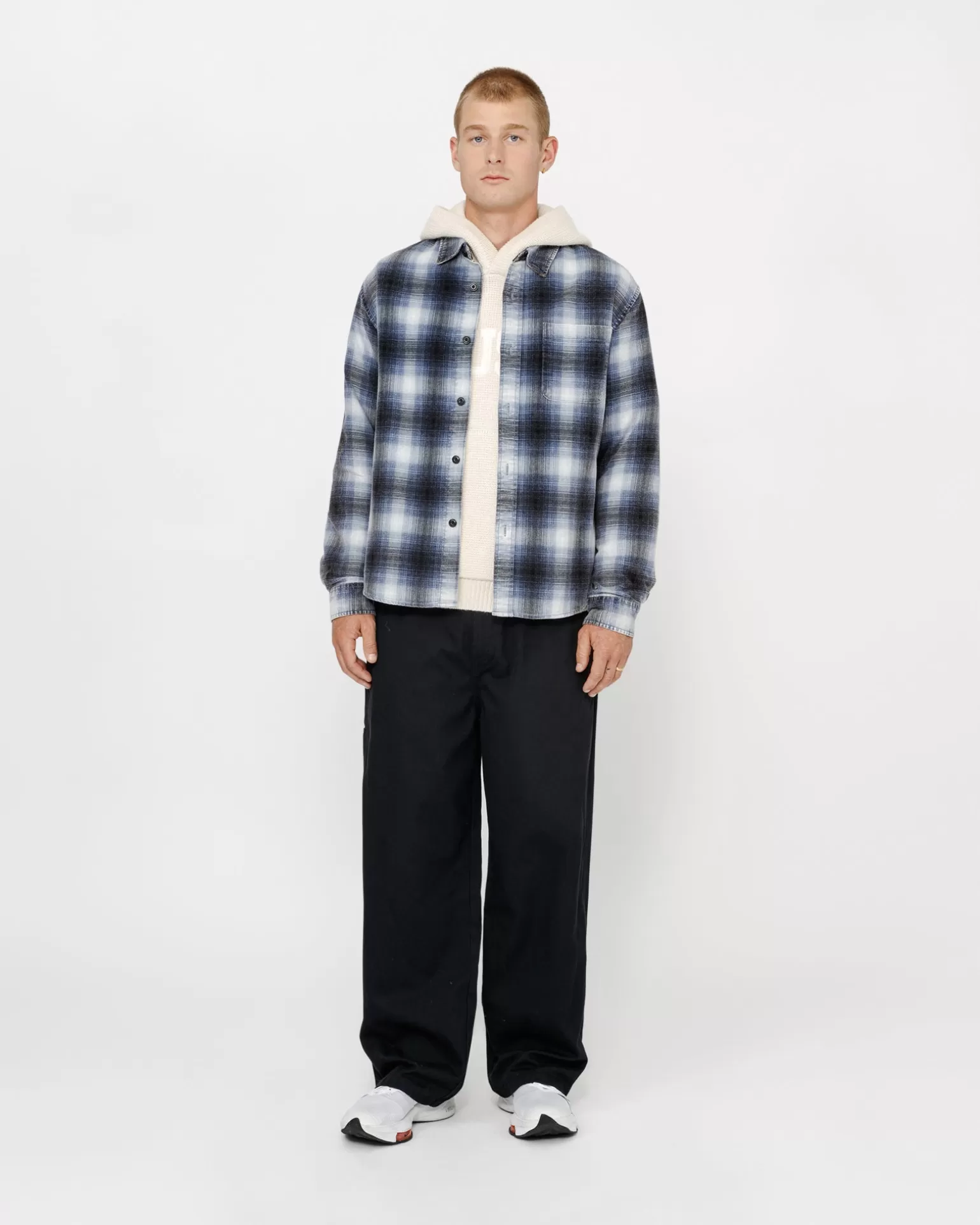 Hot Stüssy ROCCO FLANNEL PLAID SHIRT Blue