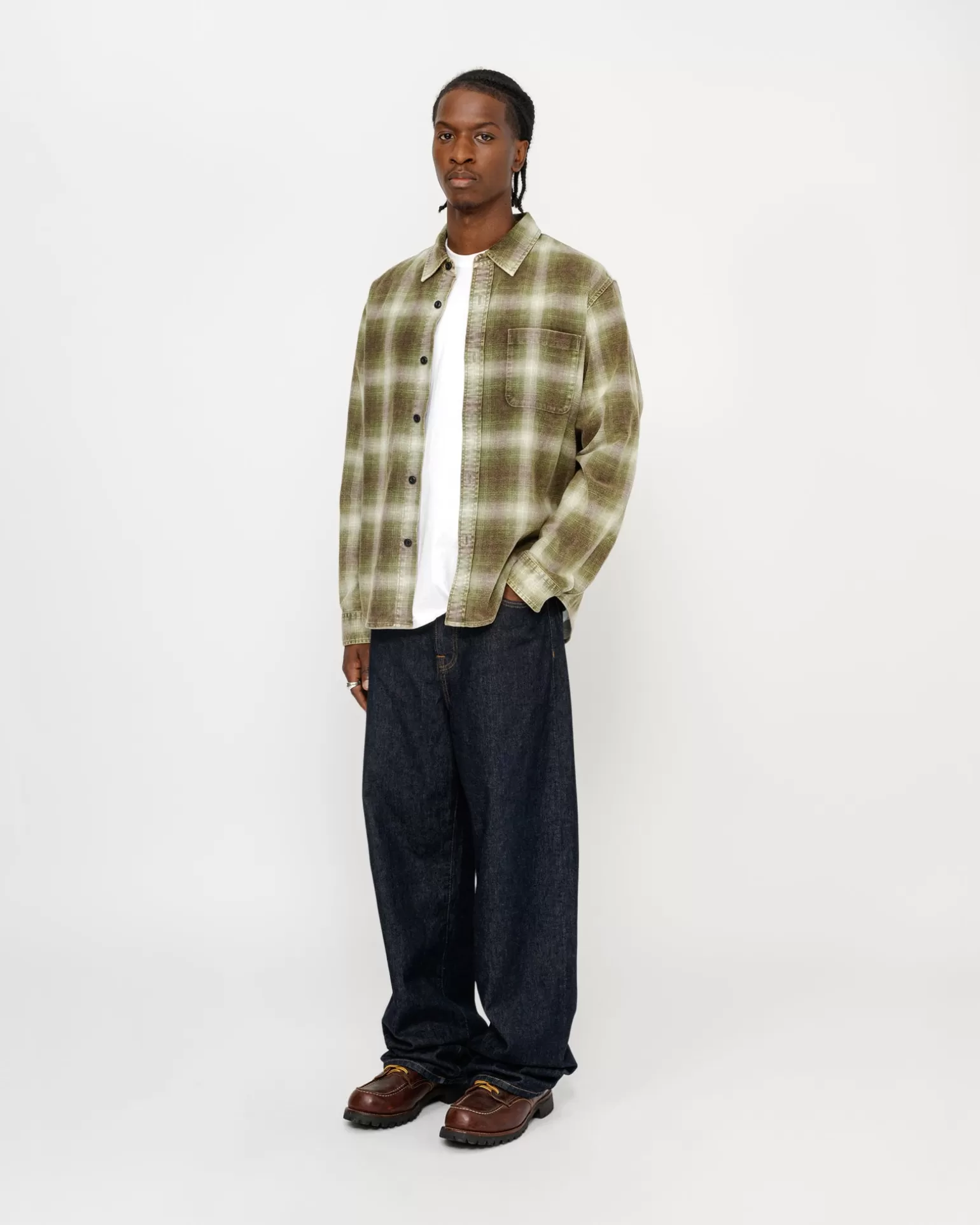 Store Stüssy ROCCO FLANNEL PLAID SHIRT Green