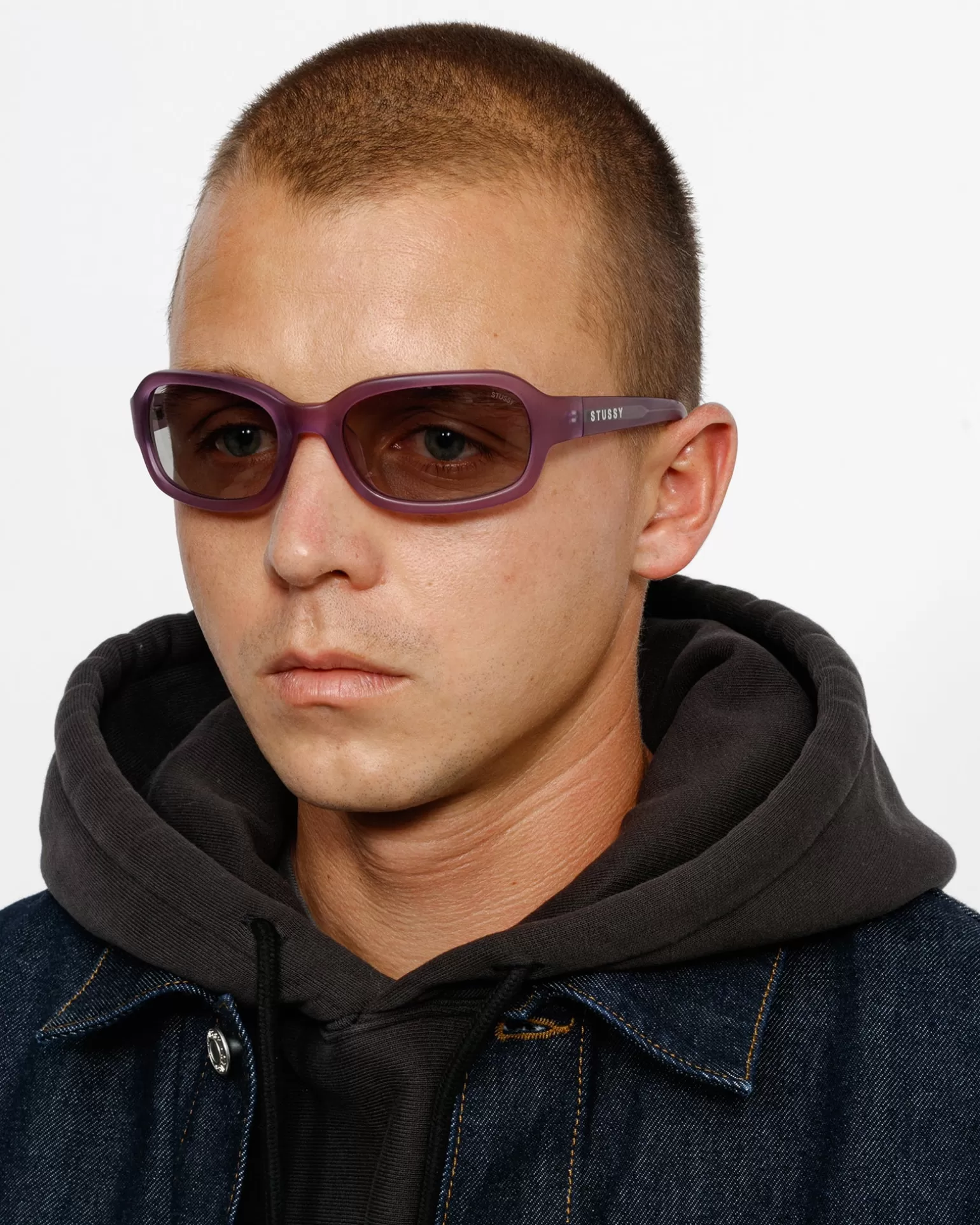 Best Sale Stüssy ROME SUNGLASSES Matte Purple/Dark Grey Lens