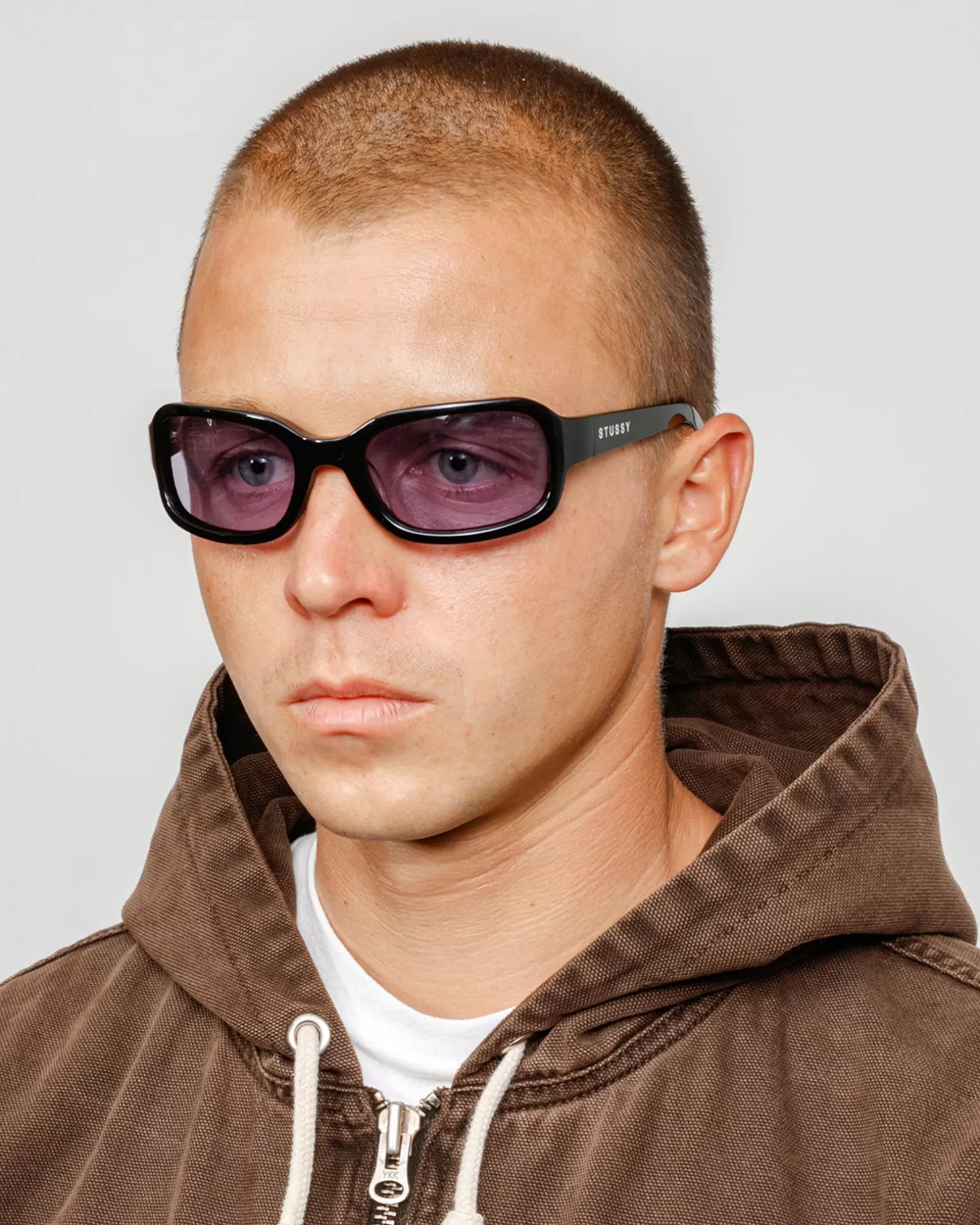 Online Stüssy ROME SUNGLASSES Black / Lavender Lens
