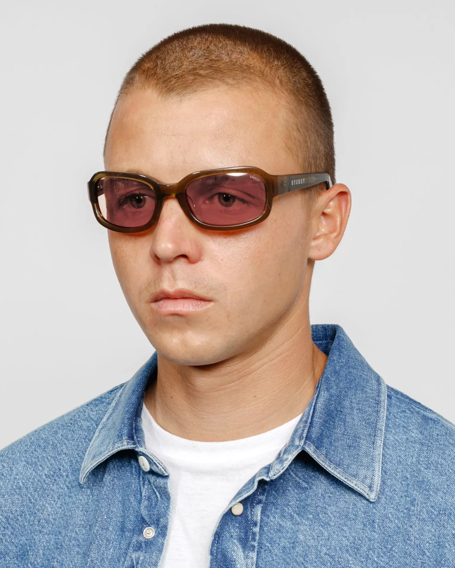 Shop Stüssy ROME SUNGLASSES Brown / Pink Lens