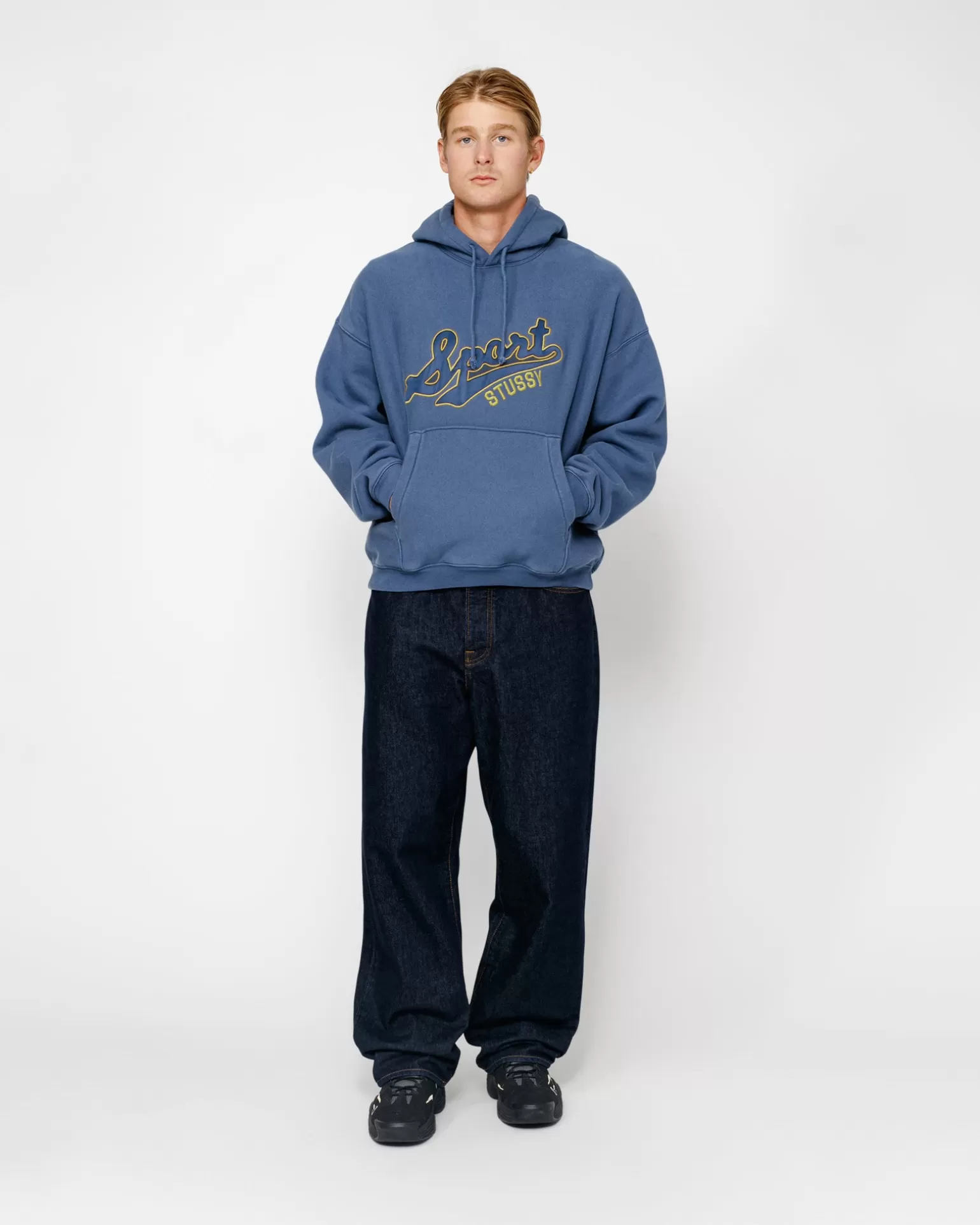 Fashion Stüssy SATIN PATCH HOODIE Blue