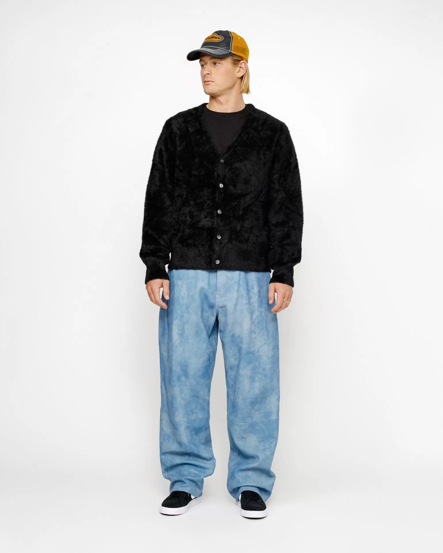 New Stüssy SHAGGY CARDIGAN Black