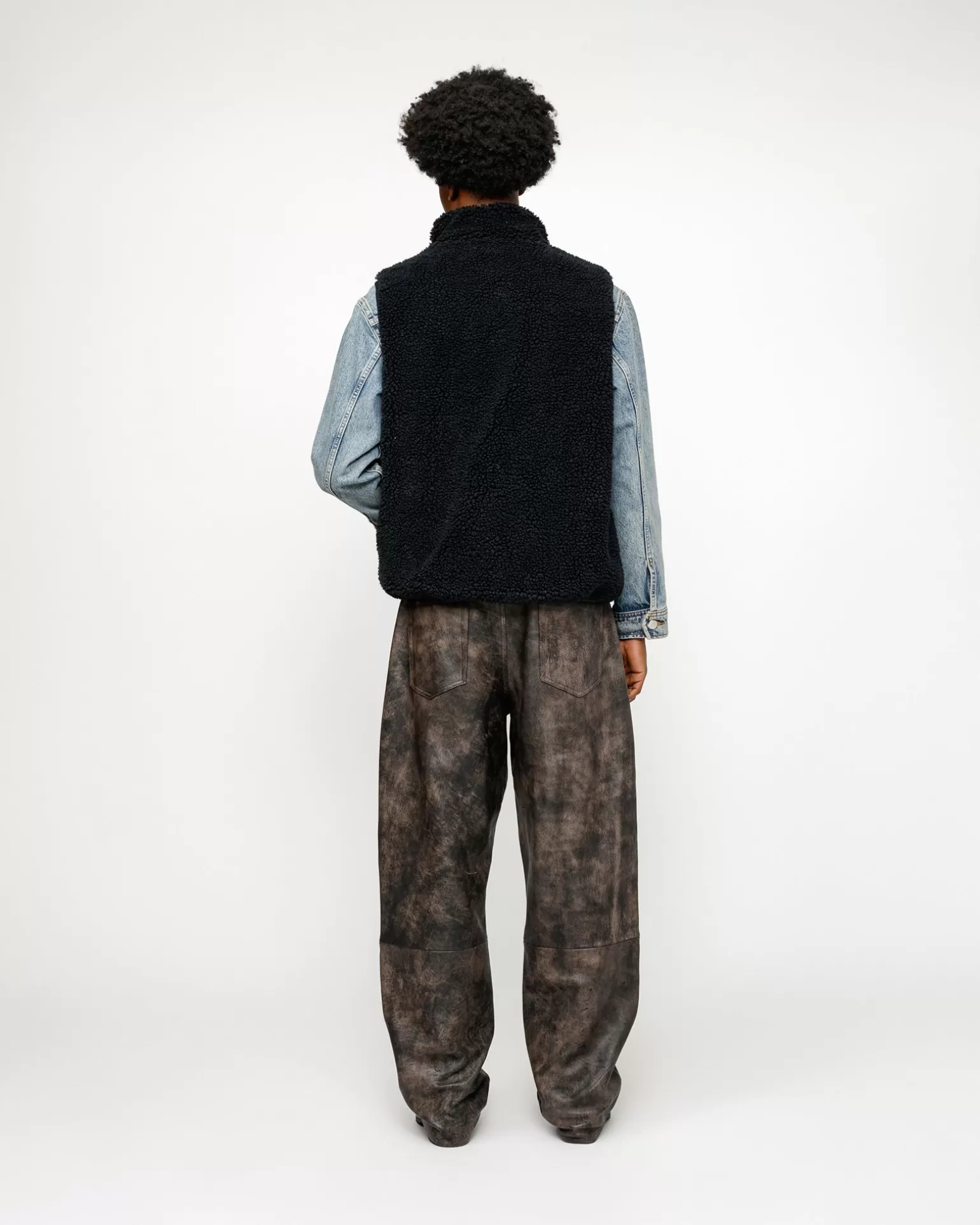 Hot Stüssy SHERPA REVERSIBLE VEST Black