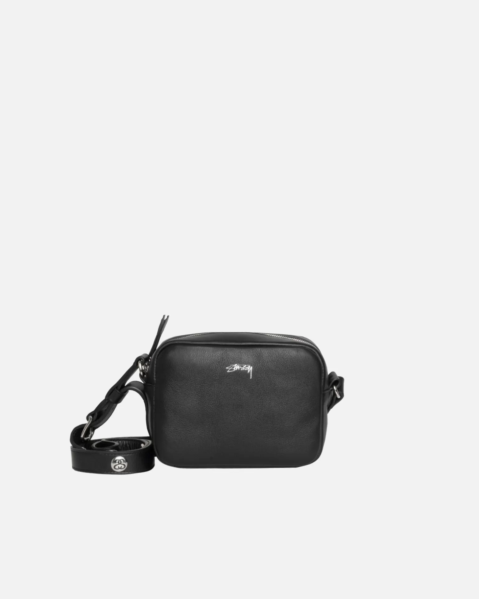 Sale Stüssy SS LINK LEATHER SIDE POUCH Black