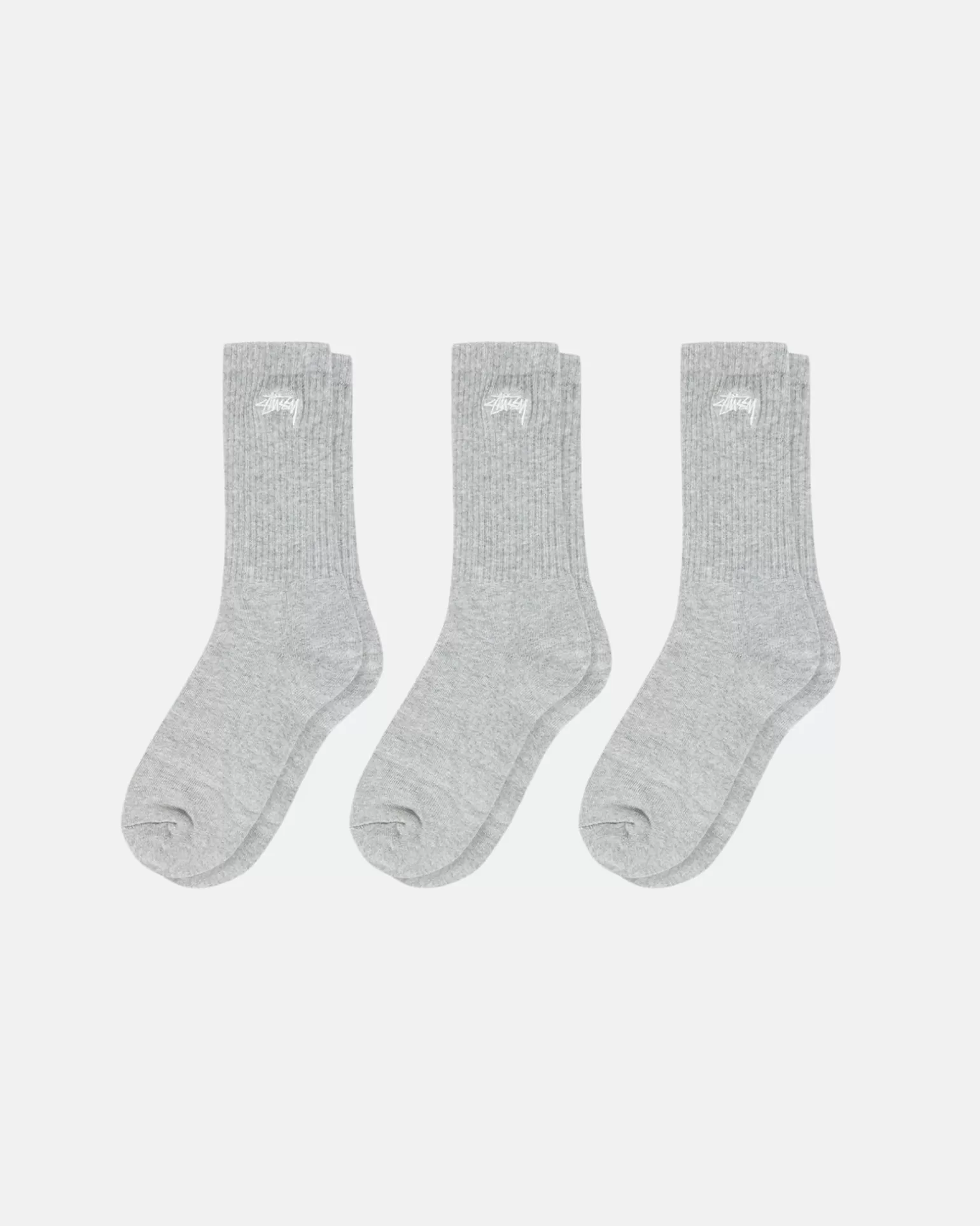 Clearance Stüssy STOCK CREW SOCKS 3 PACK Grey Heather