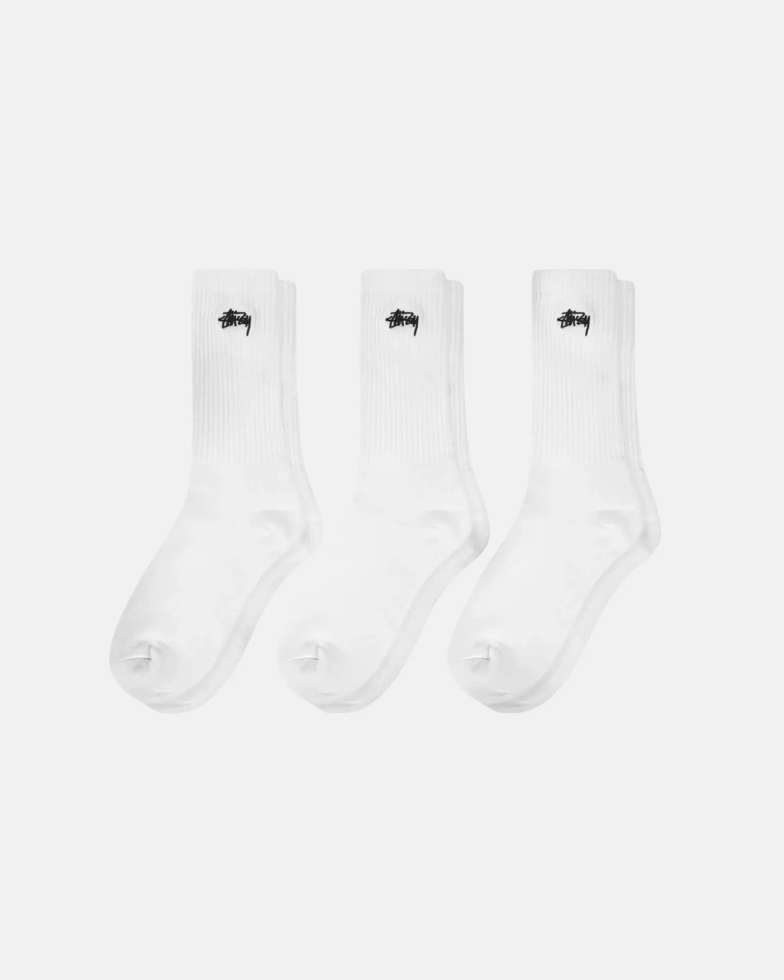 Sale Stüssy STOCK CREW SOCKS 3 PACK White