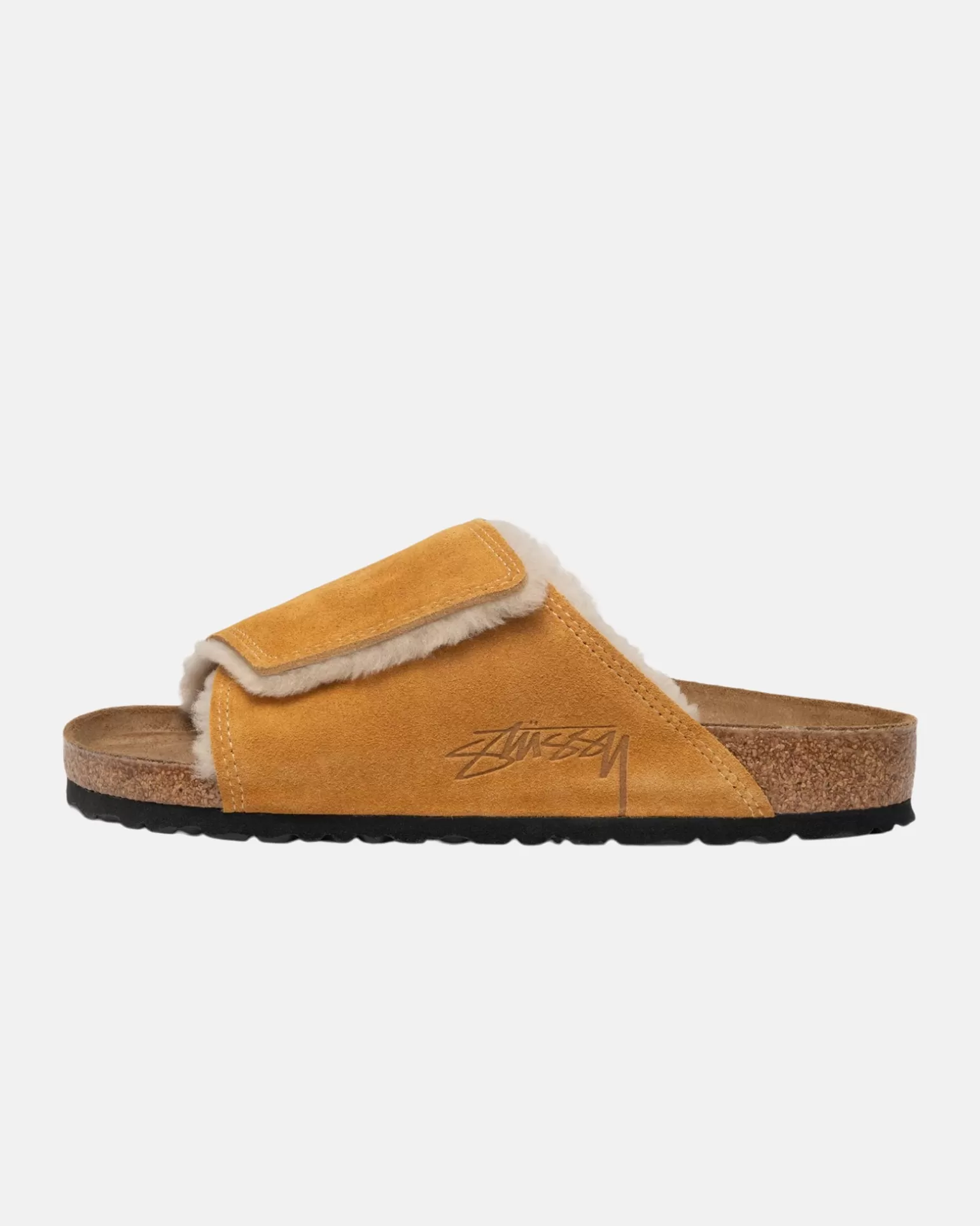 Outlet Stüssy STÜSSY & BIRKENSTOCK SOLANA SHEARLING SLIDE Caramel