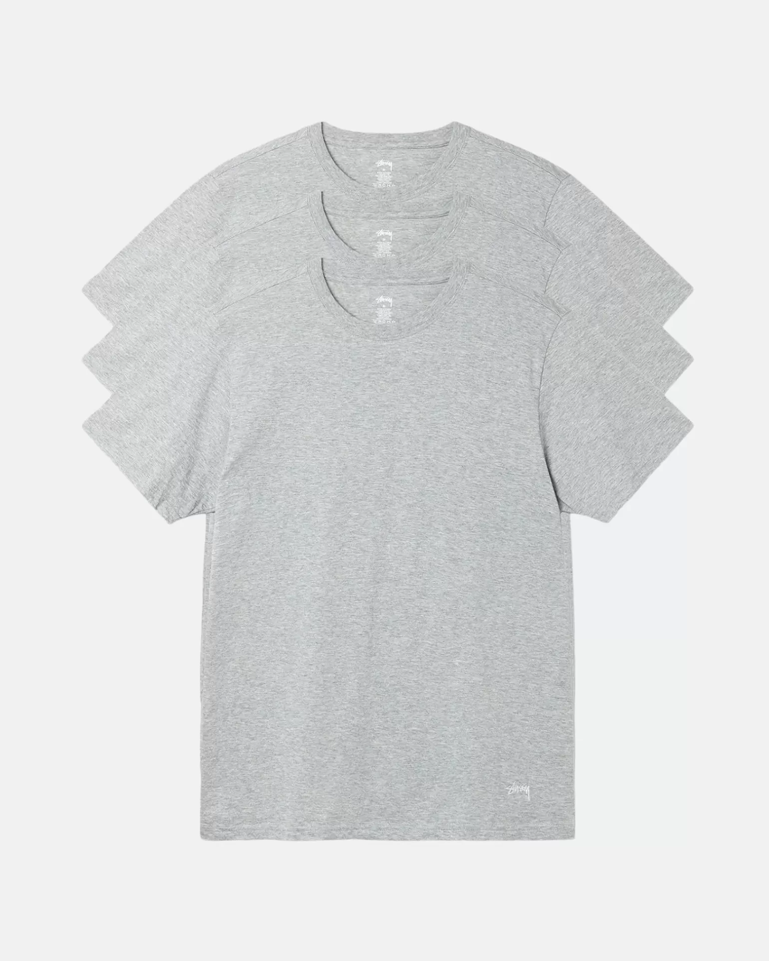 New Stüssy STÜSSY UNDERSHIRTS 3 PACK Grey Heather