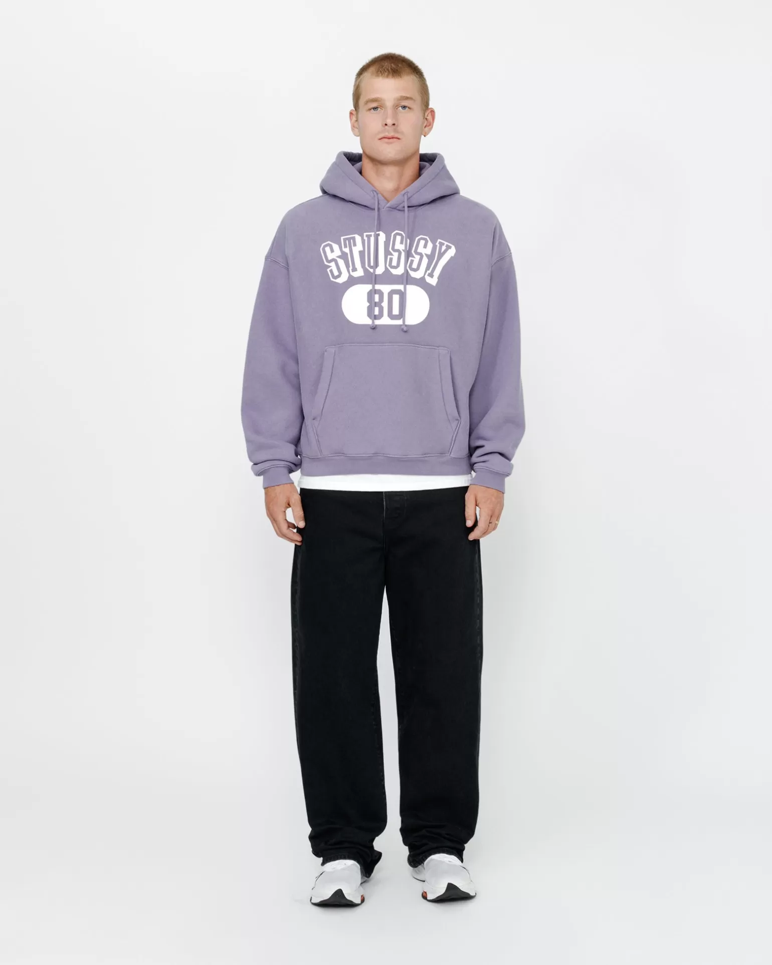 Shop Stüssy STUSSY 80 RELAXED HOODIE Ash Purple