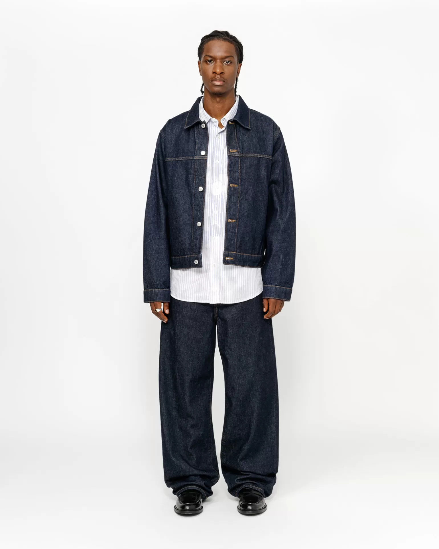 Best Stüssy TRUCKER JACKET DENIM Rinsed Indigo