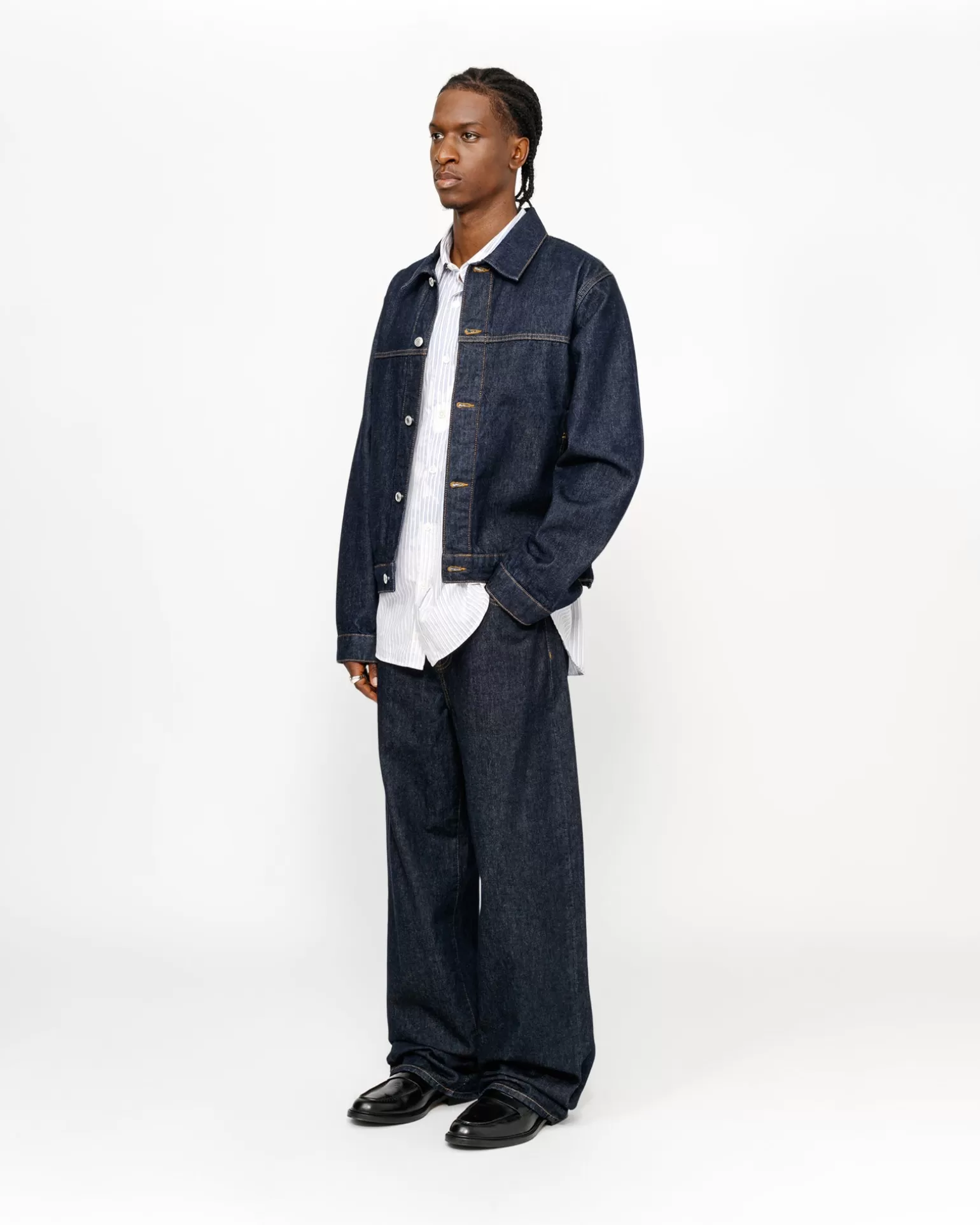 Best Stüssy TRUCKER JACKET DENIM Rinsed Indigo