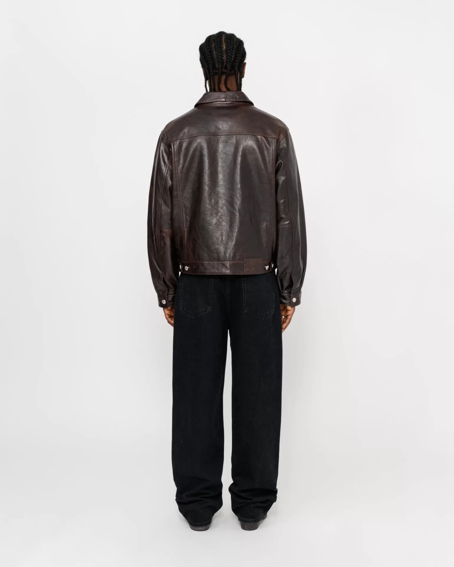 Flash Sale Stüssy TRUCKER JACKET LEATHER Dark Brown