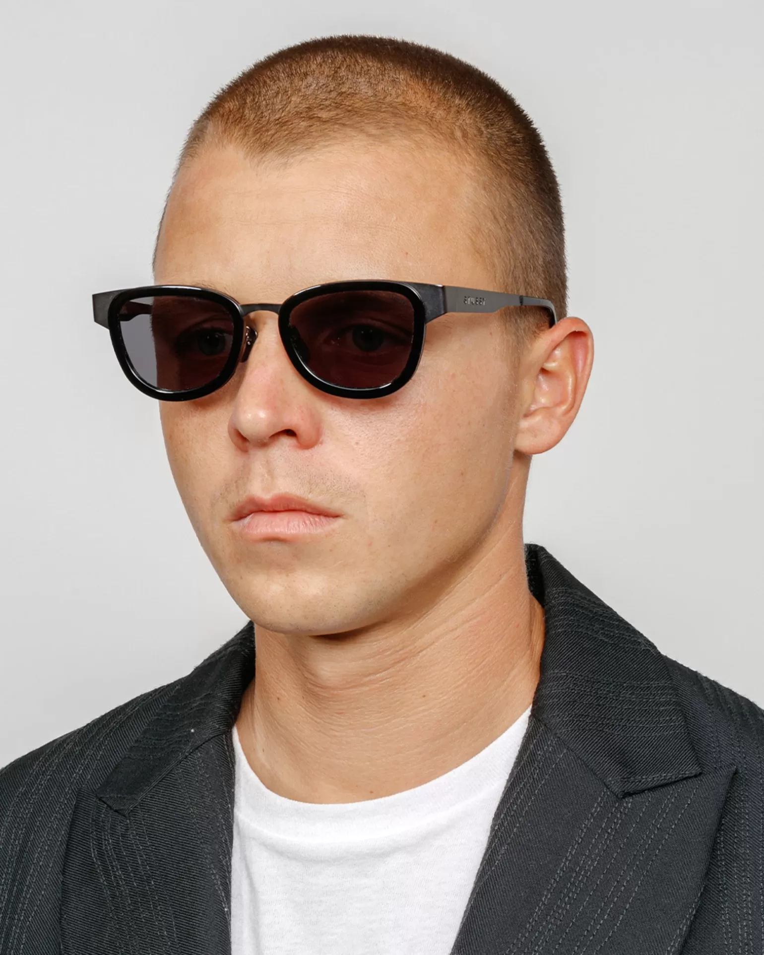 Shop Stüssy VIDAL SUNGLASSES Black / Black Lens