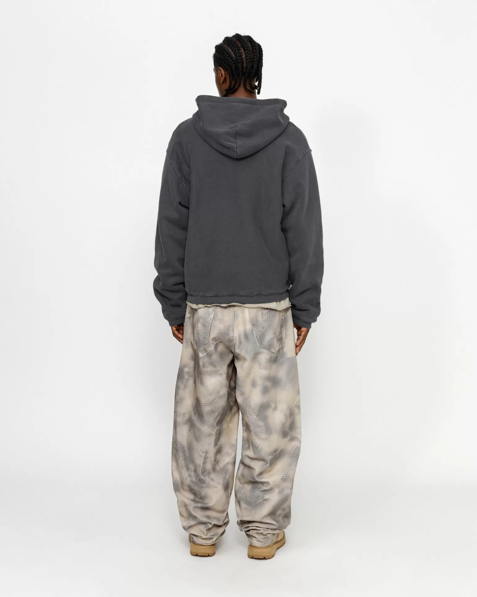 Clearance Stüssy WAFFLE LINED ZIP HOODIE Black