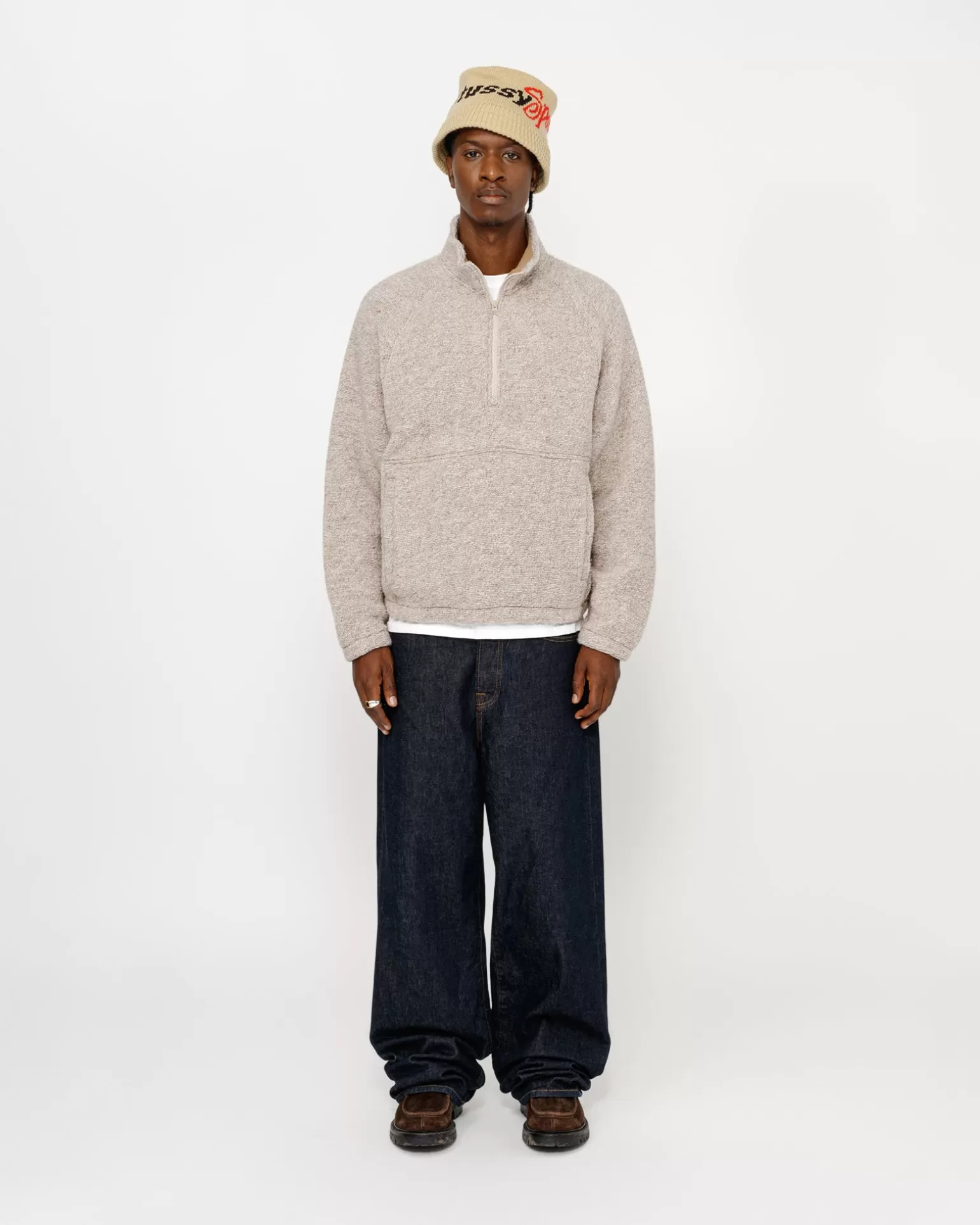 Flash Sale Stüssy WOOL BLEND SHERPA MOCK NECK Tan