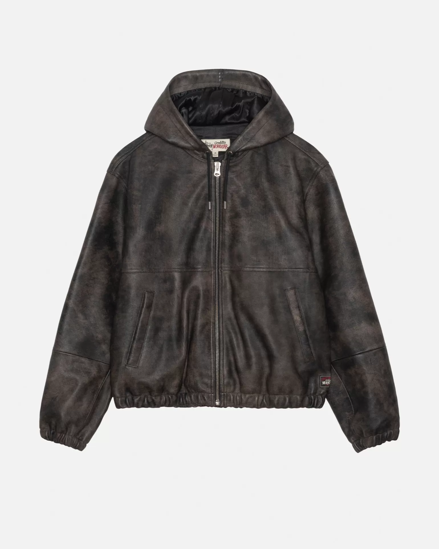 Hot Stüssy WORK JACKET STONEWASH LEATHER Black Leather
