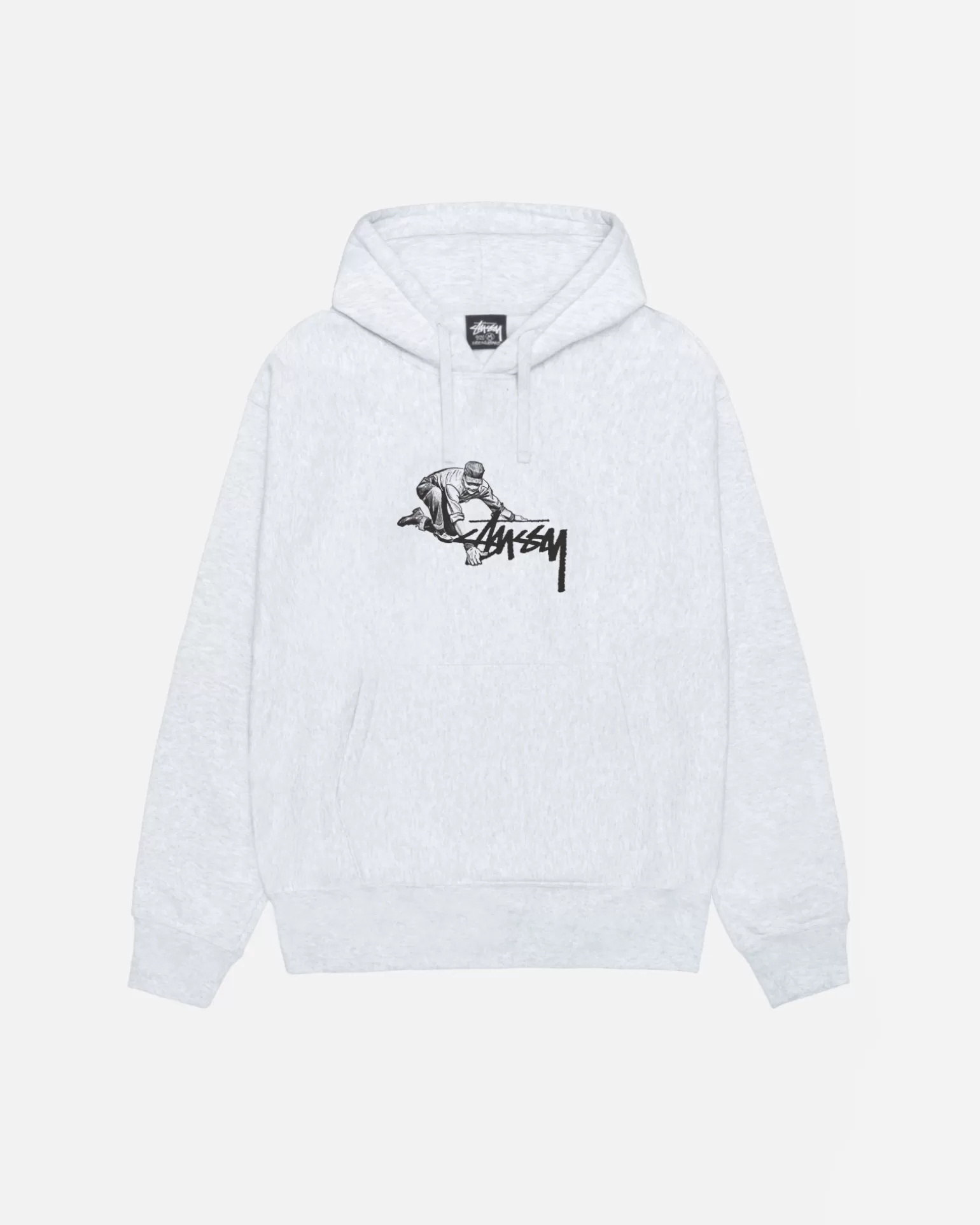New Stüssy WORKER HOODIE Ash Heather