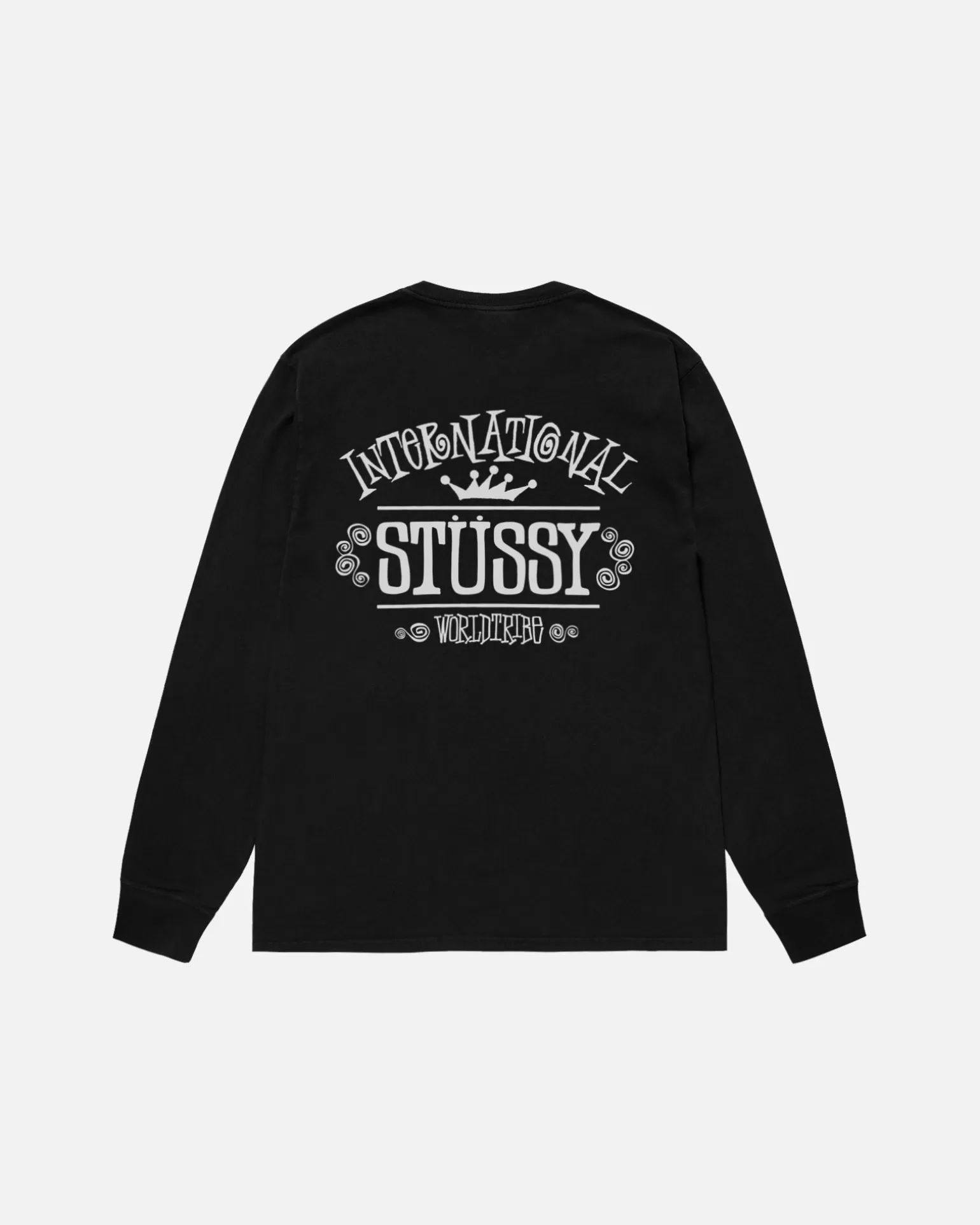 Fashion Stüssy WORLDWIDE LS TEE PIGMENT DYED Black